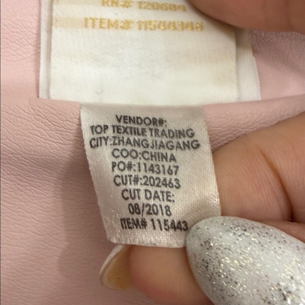 HOT TOPIC Sailor Moon In The Name Of The Moon Pink Faux Leather Moto Jacket Jr M - Picture 9 of 13